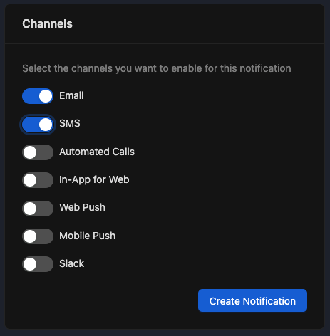Notification Configuration Channels