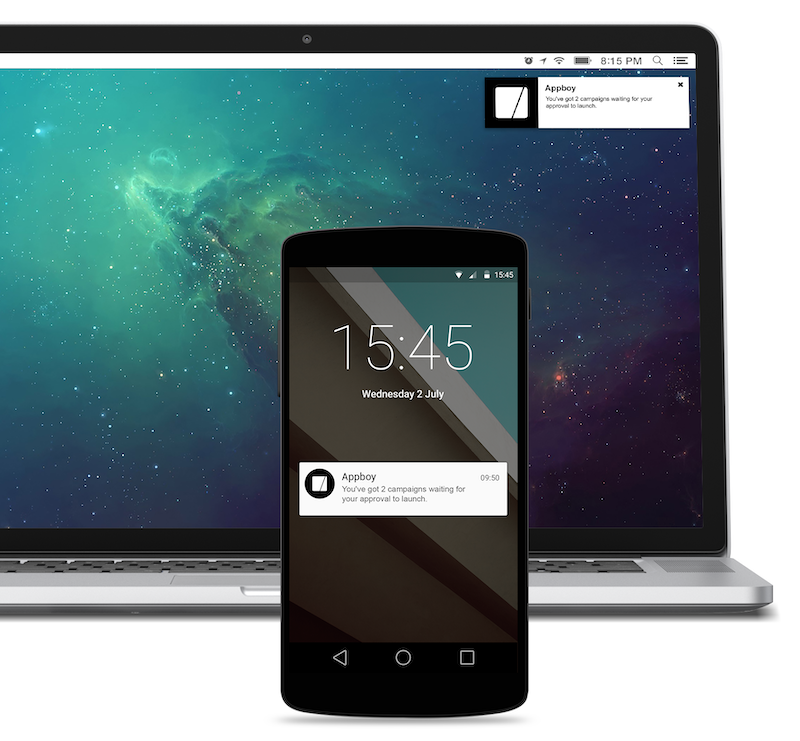Web push notification interface and settings
